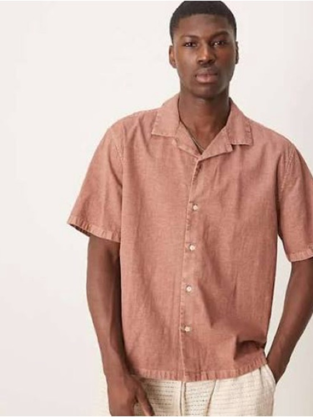 Abercrombie & Fitch Men’s XL Linen Blend Short Sleeve Button Down